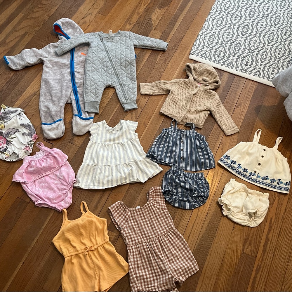 Baby girl clothes. Newborn to 9 months